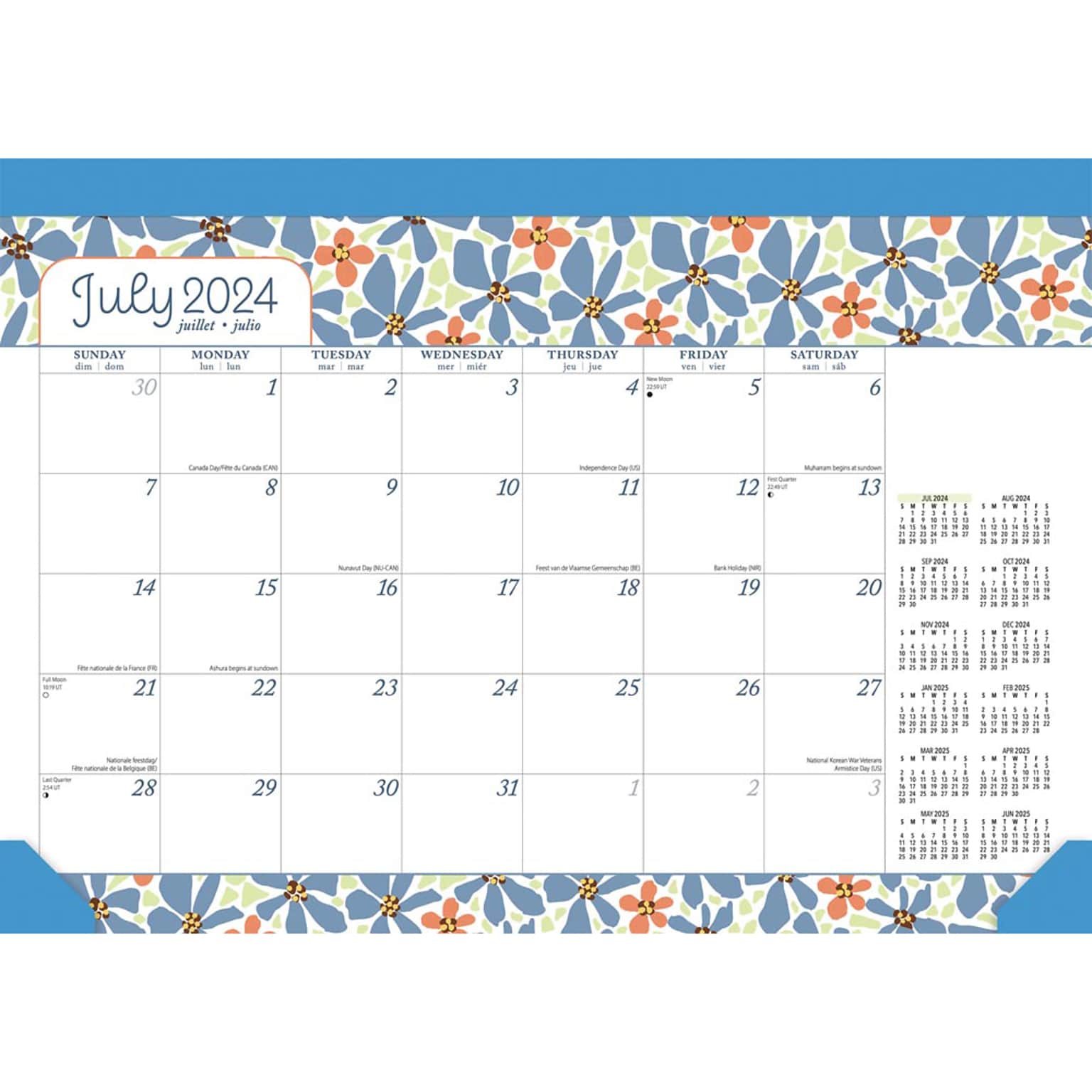 2024-2025 Plato Spring Awakening 14 x 10 Academic & Calendar Monthly Desk Pad Calendar (9781975480455)