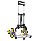 Mount-It! Stair Climber Hand Truck with Foldable Design, 154 Lb. Capacity, Silver, Black (MI-953)