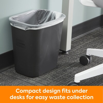 Coastwide Professional™ Indoor Trash Can Without Lid, Black Soft Molded Plastic, 3.5 Gallon (CW56428)