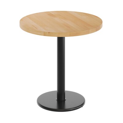 Flash Furniture Bennett 30 Round Wooden Commercial Indoor Table, Natural Top/Black Base (GSFRD30NTTR18)