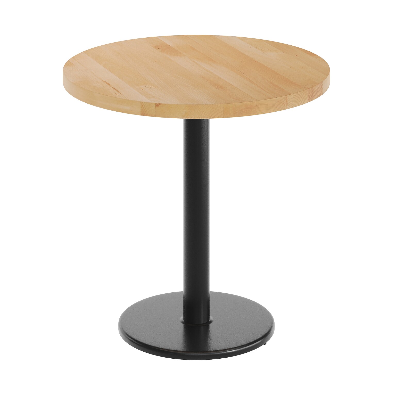 Flash Furniture Bennett 30 Round Wooden Commercial Indoor Table, Natural Top/Black Base (GSFRD30NTTR18)