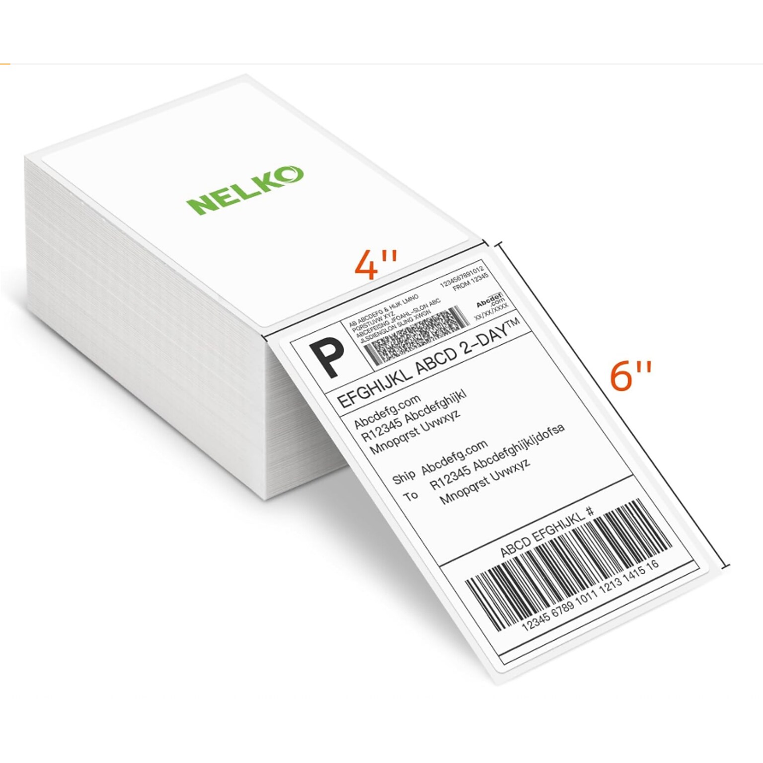 Nelko Label Paper 4 x 6 500 Sheets, White (US-100150WH-500S)