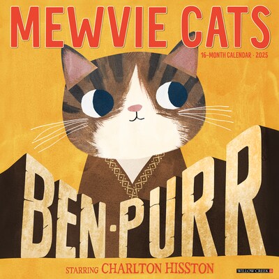 2025 Willow Creek Mewvie Cats 12 x 12 Monthly Wall Calendar (43882)