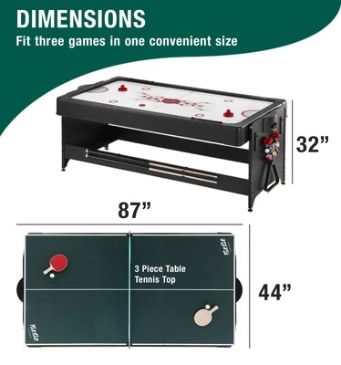 Fat Cat Original 3-in-1 7' Pockey Multi-Game Table Green (64-1046)