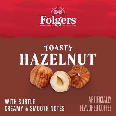 Folgers Toasty Hazelnut Ground Coffee, 9.6 oz. Canister(2550011037)