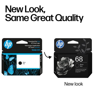 HP 68 Black Standard Ink Cartridge, Works with Envy 6100e, 6500e Series (7FP21TN)