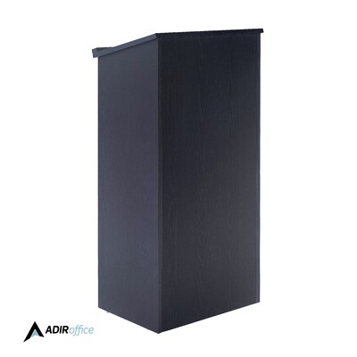 AdirOffice 46"H Floor Standing Lectern with Adjustable Shelf, Black (661-01-BLK)