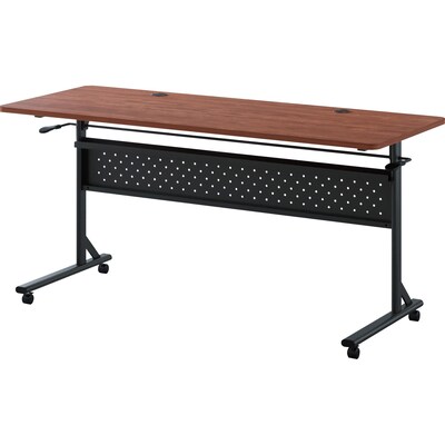Lorell Shift 2.0 24"W x 60"D Foldable Flip & Nesting Mobile Table, Laminated, With Wheels, Cherry (LLR60762)
