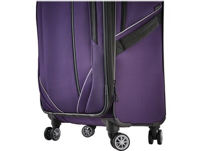 American Tourister Zoom Turbo Polyester 4-Wheel Spinner Luggage, Purple (131400-1717)