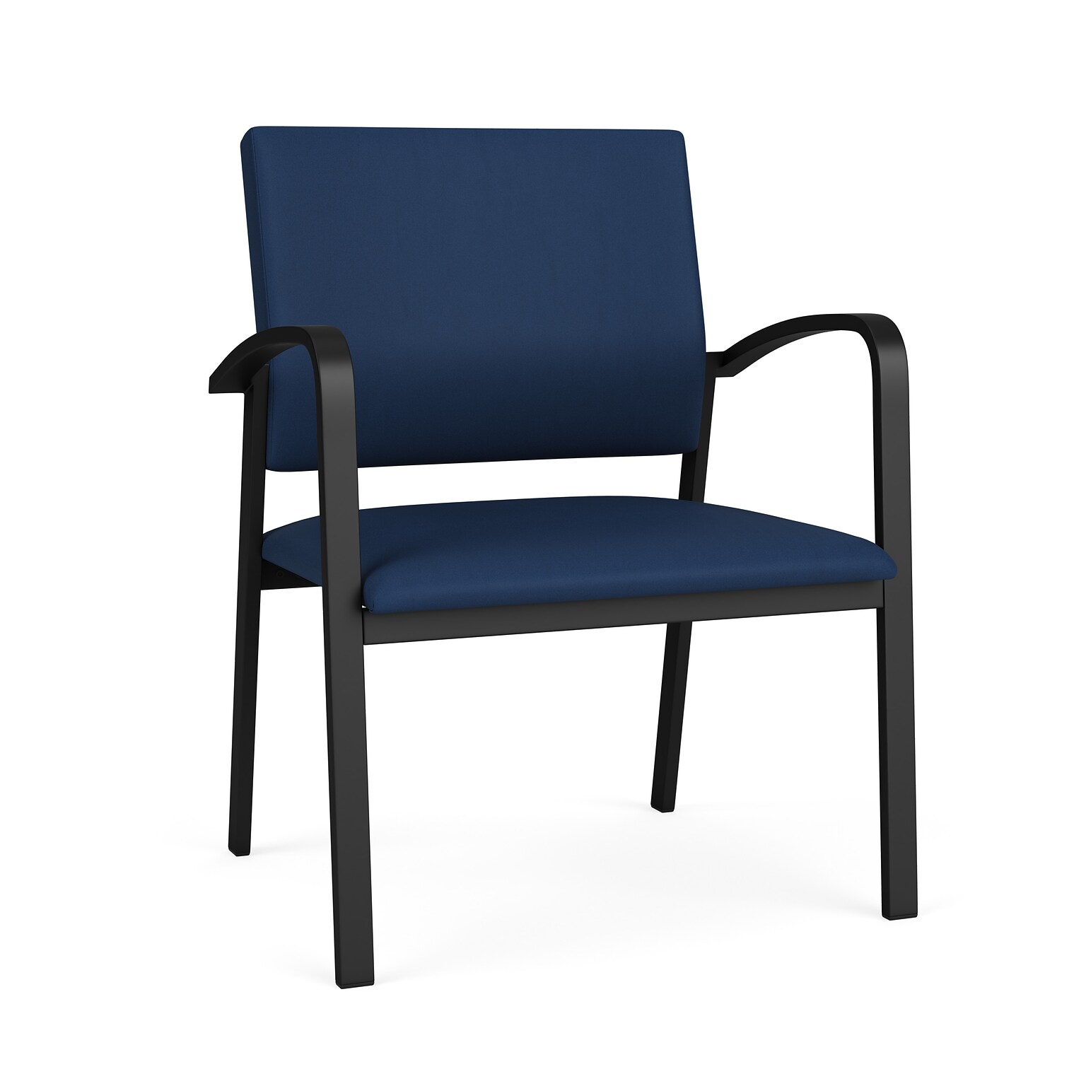Lesro Newport Vinyl Guest Chair, Patriot Plus Imperial Blue/Black (NP1201.SBK-01PPIB)