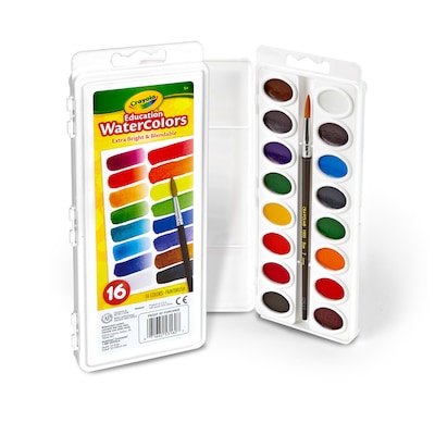 Crayola Education Oval Pans Watercolors Set, Assorted Colors, 2/Bundle (BIN530160-2)