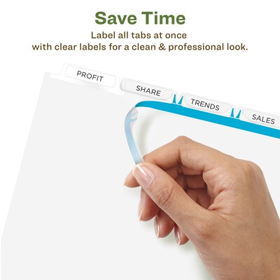 Avery Index Maker EcoFriendly Paper Dividers with Print & Apply Label Sheets, 5 Tabs, White, 5 Sets/Pack (11580)