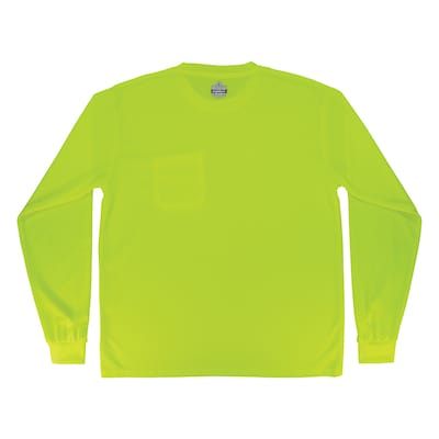GloWear 8093 High Visibility Long Sleeve T-Shirt, Lime, X-Small (21811)