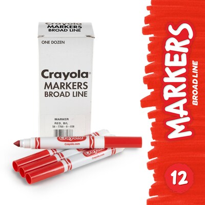 Crayola Bulk Markers, Conical Tip, Red, 12/Pack, 3 Packs/Bundle (BIN587700038-3)