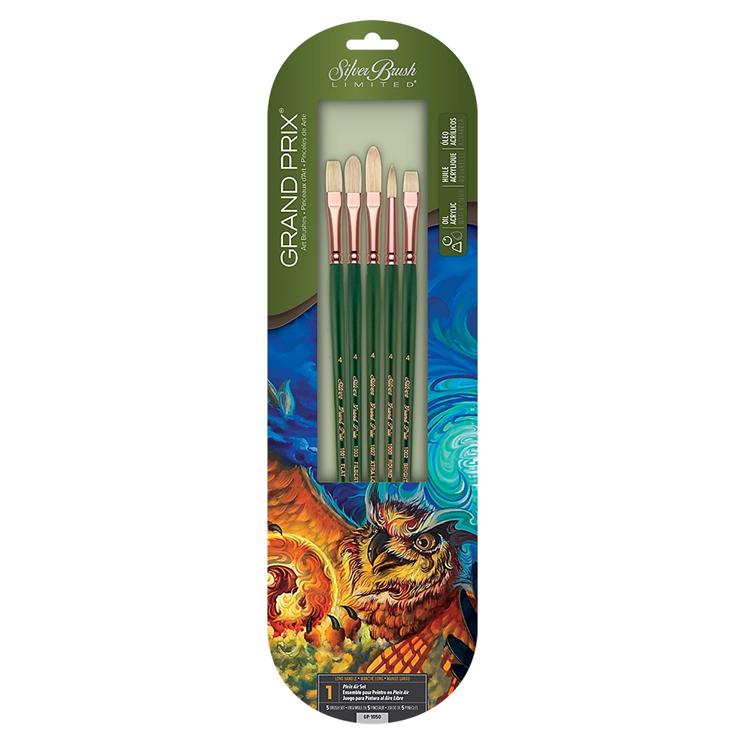 Silver Brush Grand Prix LH Brush Set, 5 /Pack (SLVGP1050)