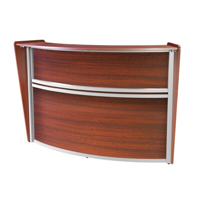 Regency Marque 72"W Curved Reception Desk Workstation, Cherry (77290CH)