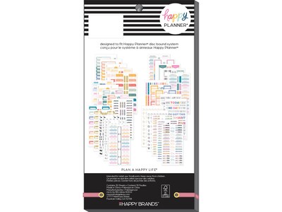 The Happy Planner Essentials Tracker & Checklist Classic Stickers, Assorted Colors, 990/Pack (SVP130-151)