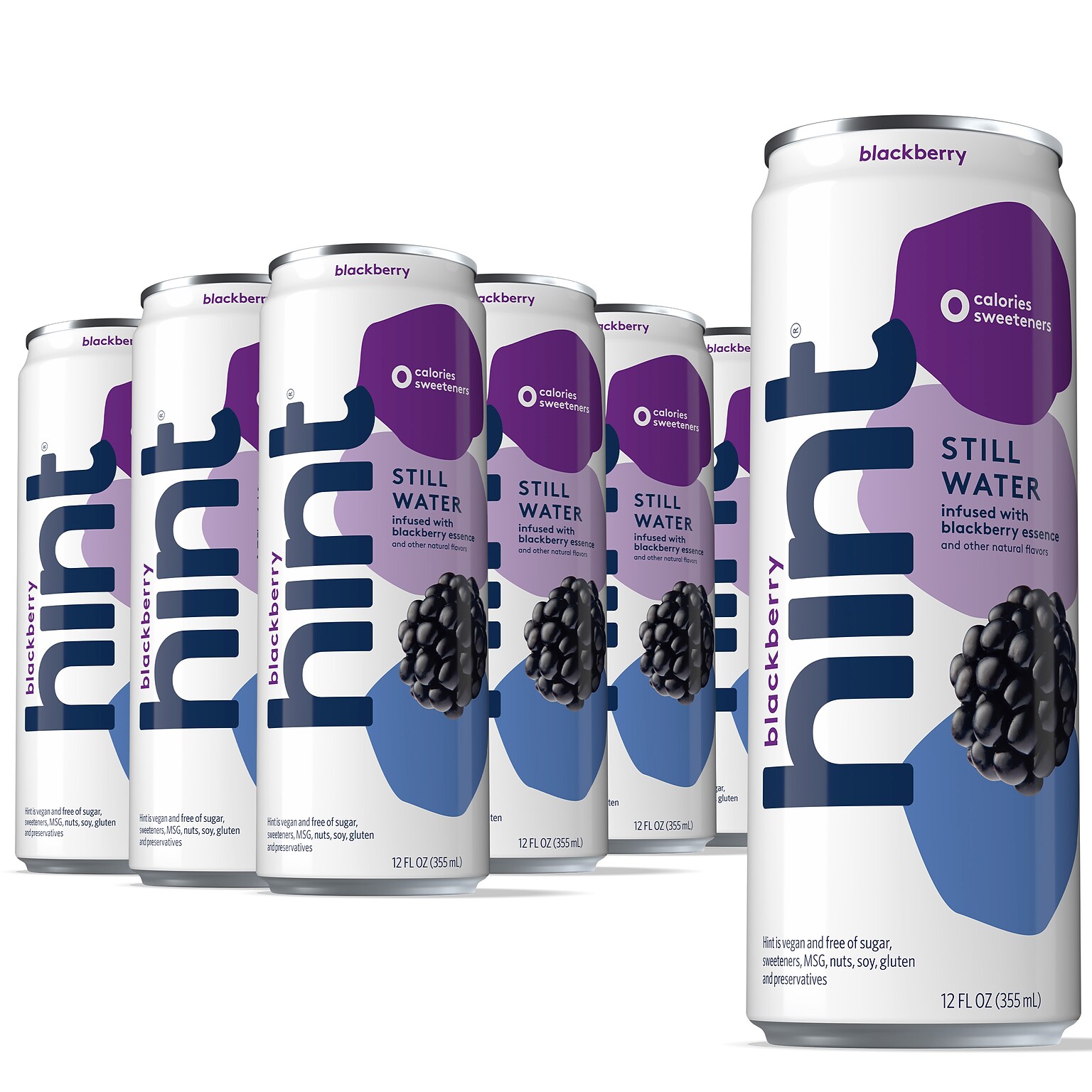 Hint Blueberry Lemon Flavored Purified Water, 12 fl. oz., 12 Cans/Pack (HINTBLULEMCAN12)