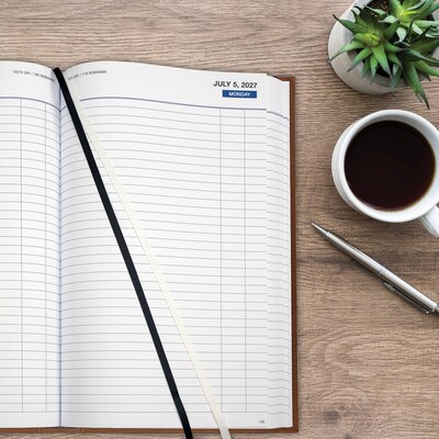 2027 Excello Brands 9" x 12.8" Daily Standard Planner, Paperboard Cover, Brown (CD812-CY27-BN)