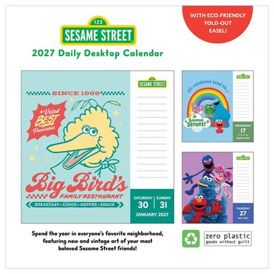 2027 TF Publishing Sesame Street 5.25" x 5.25" Daily Day-to-Day Calendar, Multicolored (27-3004)