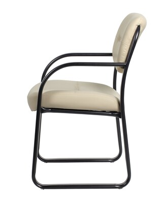 Boss LeatherPlus Guest Chair with Sled Base, Beige (B9529-BG)