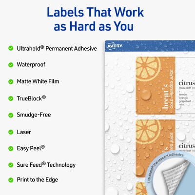 Avery Rectangle Laser Multipurpose Labels, 3 x 5, White, 150/Box (19479399226)