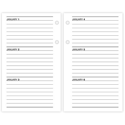 2026 AT-A-GLANCE Financial 6 x 3.5 Personal Organizer Refill Pages, White/Black (S170-50-26)