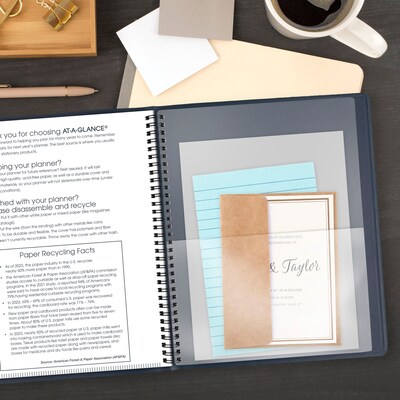 2027 AT-A-GLANCE 9" x 11" Monthly Planner, Faux Leather Cover, Navy (70-260-20-27)
