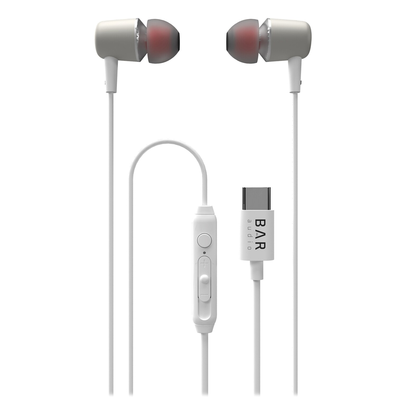 cellhelmet Bar Audio Earbuds, USB-C Connector, White (BAR-IN-EAR-TYPE-C)