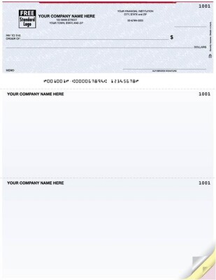 Custom Laser Top Checks, Lined, 1 Ply, 1 Color Printing, Standard Check Color, 8-1/2" x 11", 500/Pk