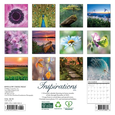 2026 Willow Creek Inspirations 7 x 7 Monthly Wall Calendar (53614X)