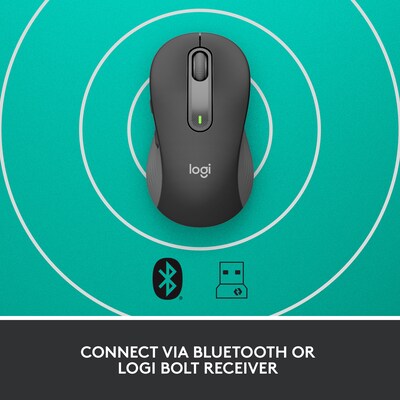 Logitech Signature M650 L for Business Wireless Ergonomic Optical Mouse, Graphite (910-006346)