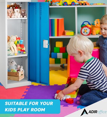 AdirOffice 48"H Single Tier Blue Storage Locker (ADI629-01-BLU-DL)