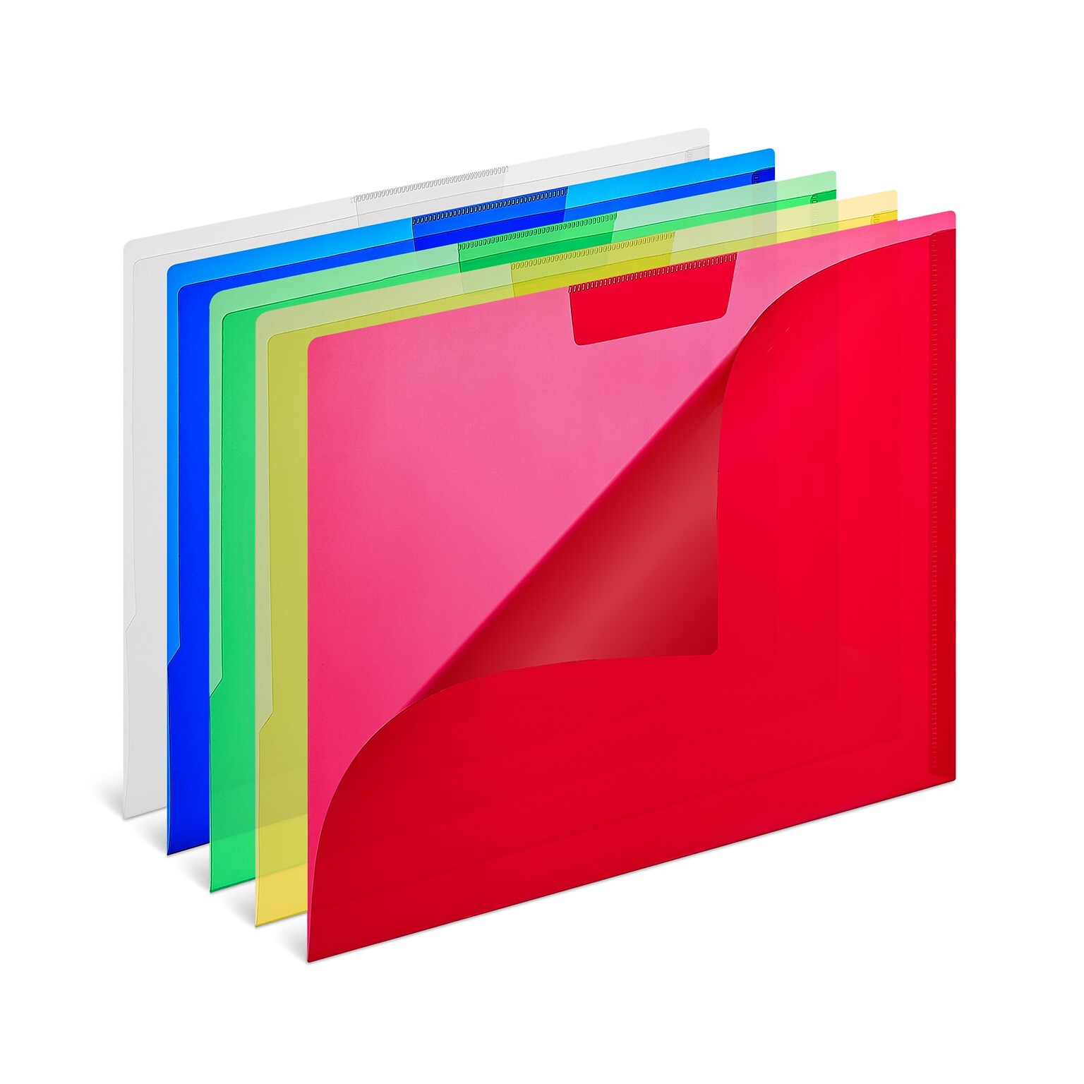 Staples Heavyweight Plastic File Jackets, Letter Size, Assorted Colors, 5/Pack (TR36053)