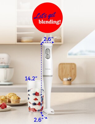 Betty Crocker Hand Blendes with Beaker & Lid, White (BC-4307W)