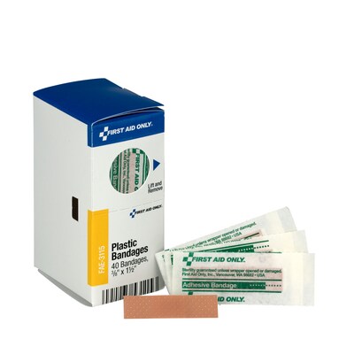 SmartCompliance 0.38 x 1.5 Junior Plastic Adhesive Bandages, 40/Box (FAE-3115)