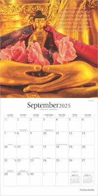 2025 Brush Dance Timeless Buddha 12" x 12" Monthly  Wall Calendar (9781975478674)