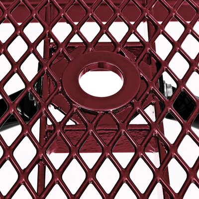 Global Industrial 8' Rectangular Picnic Table, Expanded Metal, Red (277153RD)