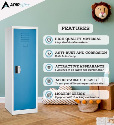 AdirOffice 48H Single Tier Blue Storage Locker (ADI629-01-BLU-DL)