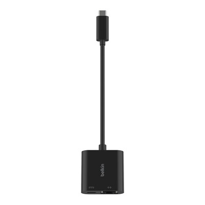 Belkin Connect USB-C to Ethernet + Charge Adapter, 100W (INC019BTBK)