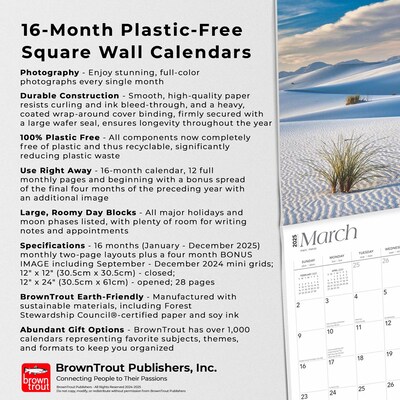 2025 BrownTrout National Parks 12" x 12" Monthly Wall Calendar (9781975475345)
