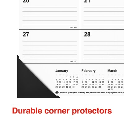 2025-2026 Staples 18" x 11" Academic Monthly Desk Pad Calendar, Black (ST17004-25)