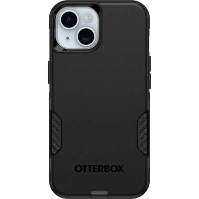 OtterBox Commuter MagSafe Rugged Case for iPhone 15/14/13, Shock Absorbing, Black (77-93483)
