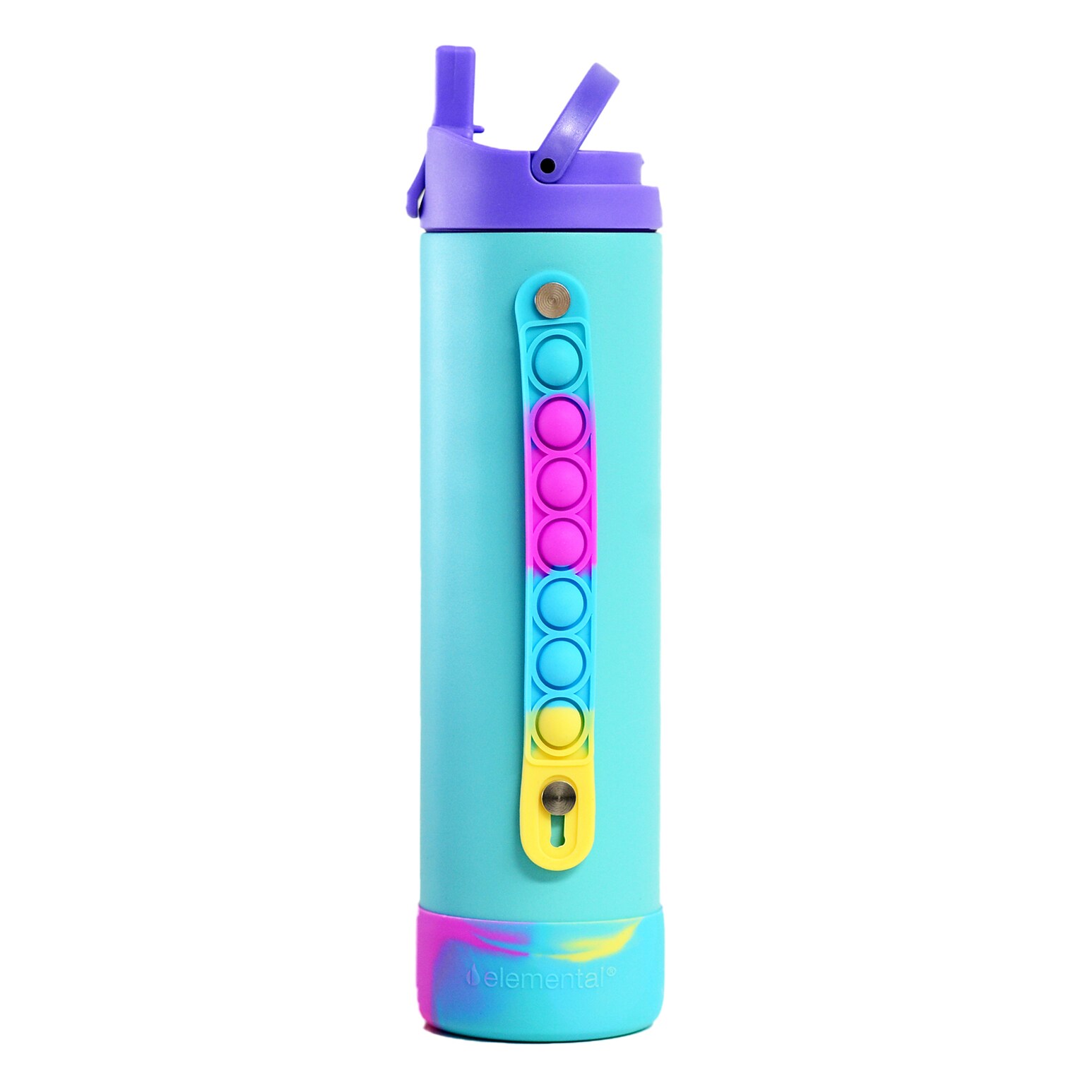 Elemental Iconic Pop Stainless Steel Triple Wall Insulated Water Bottle, 20 oz., Blue Tie Dye (EMLEB20PBTD18P)