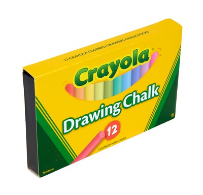 Crayola Drawing Chalk, Assorted Colors, 12/Box (51-0403)