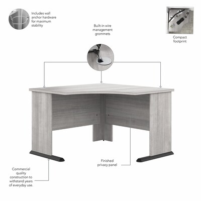 Bush Business Furniture Studio A 48"W Corner Computer Desk, Platinum Gray (SDD148PG)