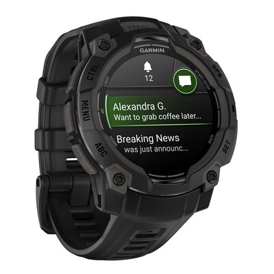 Garmin Instinct 3 AMOLED GPS Smartwatch, Black, 45mm (GRM0293600)