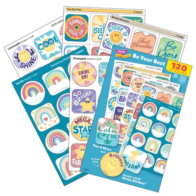 Trend Enterprises Be Your Best Mixed Stickers Variety Pack, Multicolored, 120/Pack, 2/Packs/Bundle (T-33011-2)
