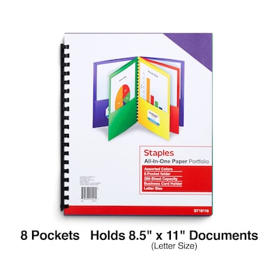 18 Pocket Poly Project Organizer, Spiral Project Folder Binder Organizer  with Pockets, Multi-Subject Folder Office Notebook, Letter Size, School