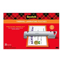 Scotch™ Laminating Sheets, Menu Size, 25 Pouches (TP3856-25)